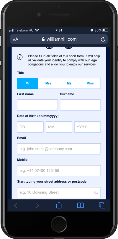 william hill register 2