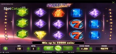 A NetEnt által készített Starburst képernyőképe