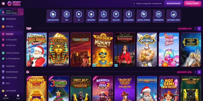 Roby Casino főoldal