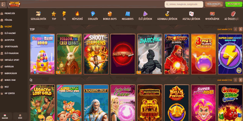 Stonevegas Casino főoldal