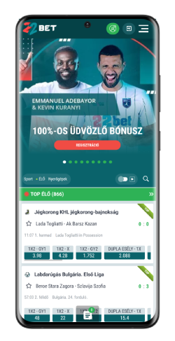 22bet mobil alkalmazás