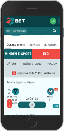 Képernyőkép arról, hogyan lehet eSportra fogadni