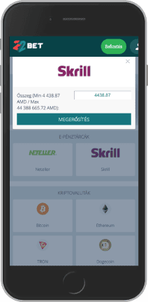 Befizetési módok képernyőképe