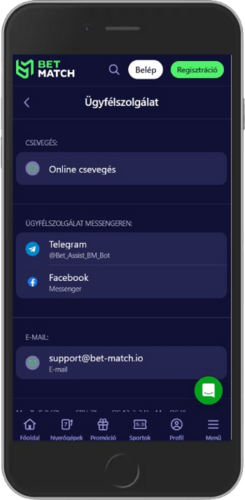 A csevegőoldal mobil képernyőképe
