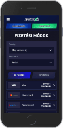 Befizetési módok képernyőképe