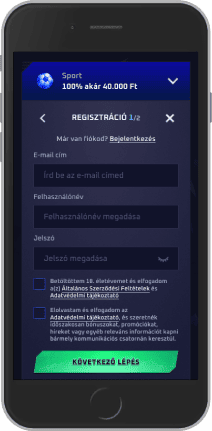 A 20Bet fogadóiroda regisztrációs oldalának képernyőképe