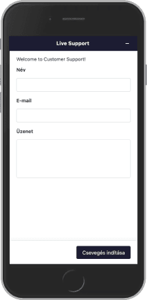 A menü képernyőképe