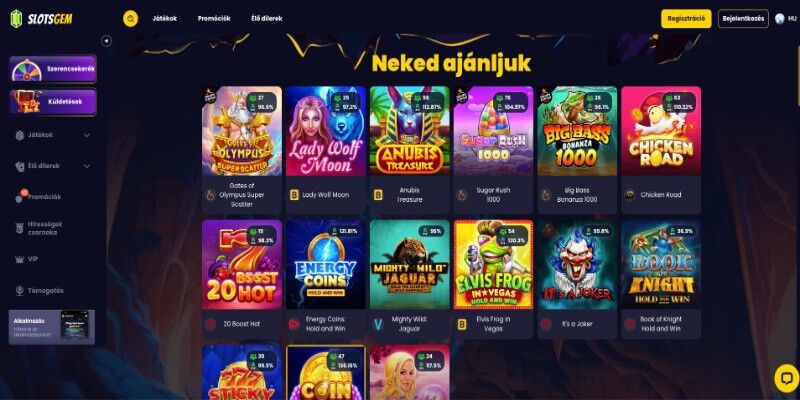 Kép a Slotsgem kaszinó főoldalára