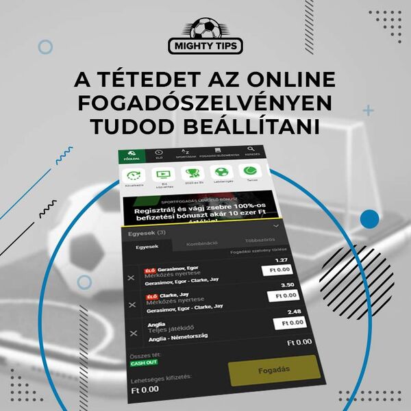 A téted az online fogadószelvényen tudod beállítani