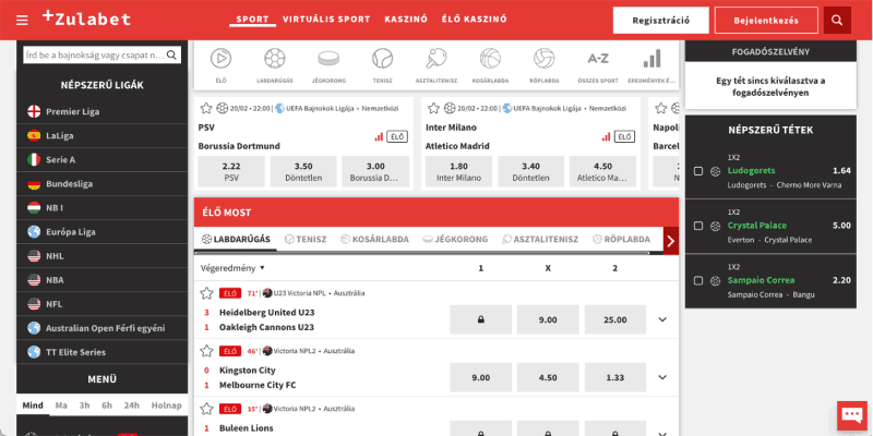 új bukméker Zulabet sportoldal
