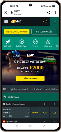 1Bet mobil alkalmazás