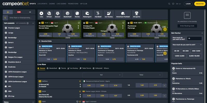 Kép a Campeonbet főoldalához