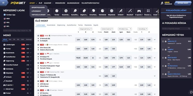 Kép a Powbet főoldalához