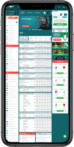 A sportoldal mobil képernyőképe 22bet