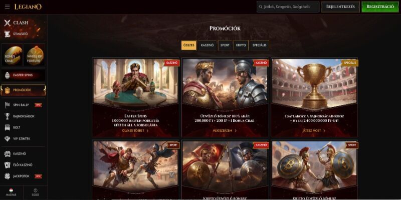 A promo oldal képernyőképe Legiano