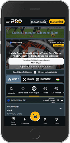 A Tippmixpro kezdőlapjának mobil képernyőképe