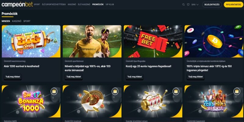 A Campeonbet promóciós oldal képernyőképe