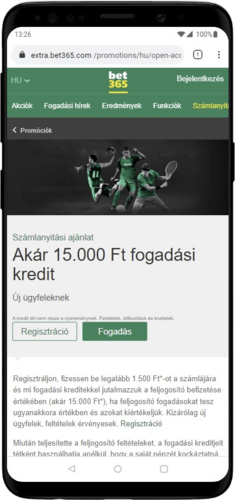 regisztracios bonusz bet365