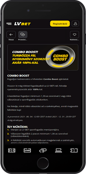 LVBET combo boost bónusz