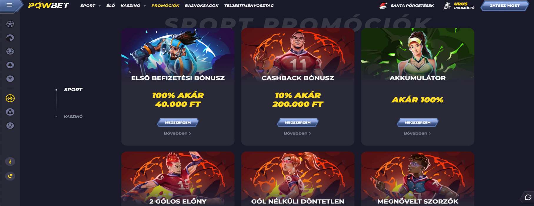 Powbet promóciók és bónuszok aktív játékosok számára