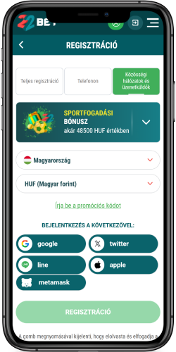 Az e-mail regisztráció mobil képernyőképe