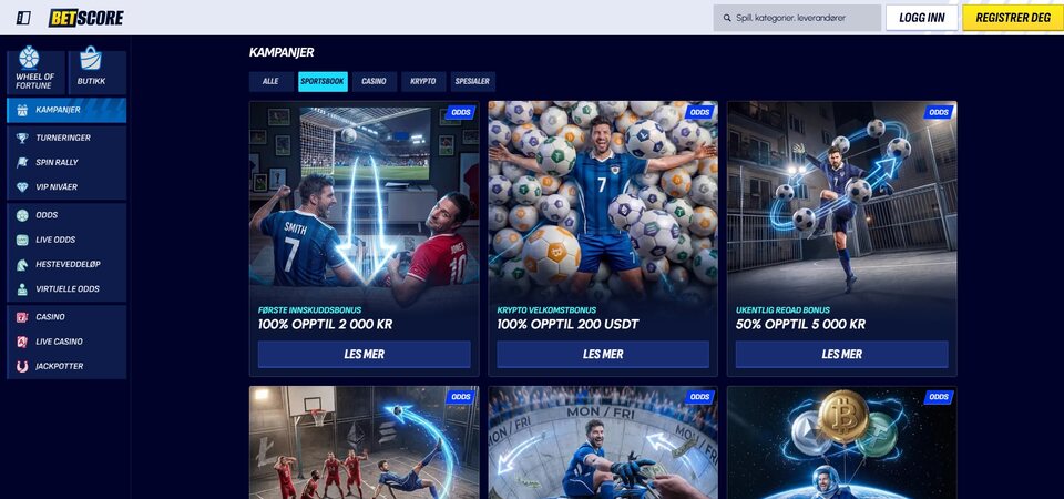 A BetScore bónuszoldalának képernyőképe