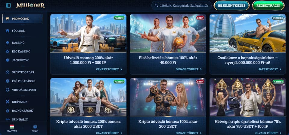 A Millioner bónuszoldalának képernyőképe