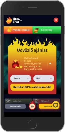 Hellspin Mobile Screenshot kezdőlap