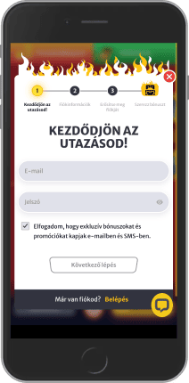 Mobil képernyőkép a Hellspin regisztrációs oldaláról