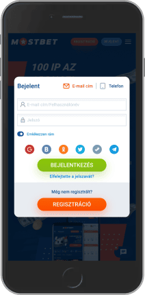 Mobil képernyőkép a Mostbet naplózási oldaláról