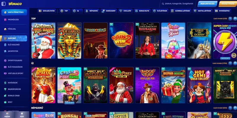Kép a Wonaco kaszinó oldaláról
