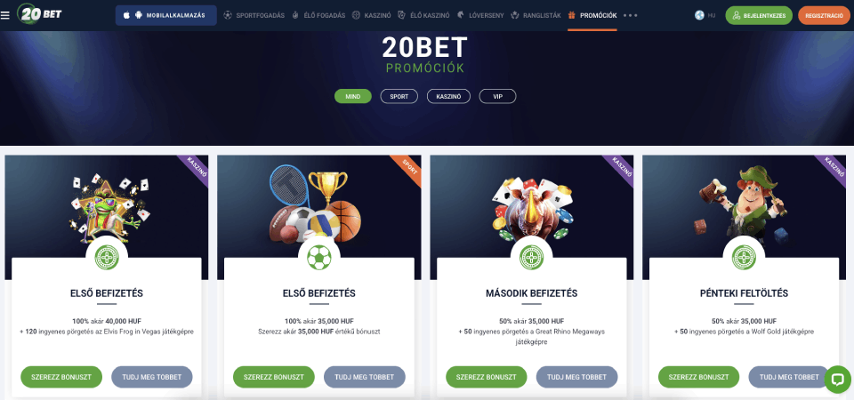 20bet promo and bonus page