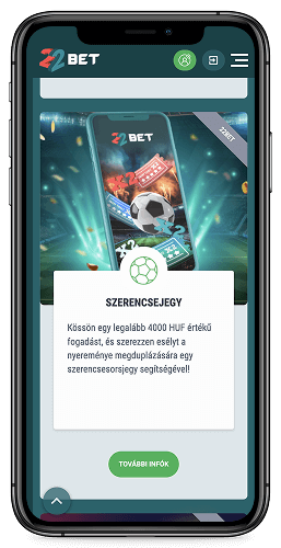 A 22bet szerencsés jegy bónusz képernyőképe mobilon