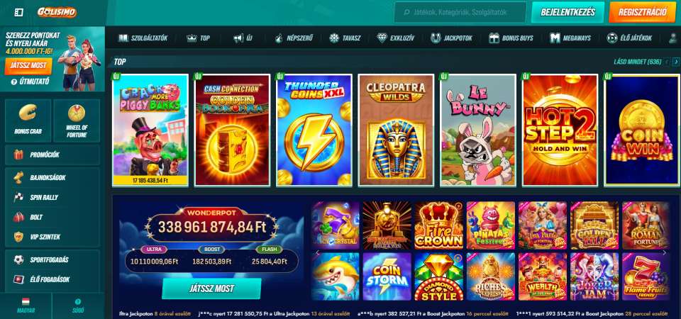 Pillanatkép a Golisimo kaszinó oldaláról 
