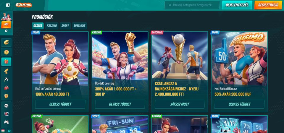 Az Golisimo promóciós oldalának képernyőképe