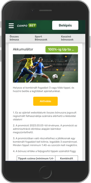 Mobil képernyőkép a campobet akkumulator bónuszról