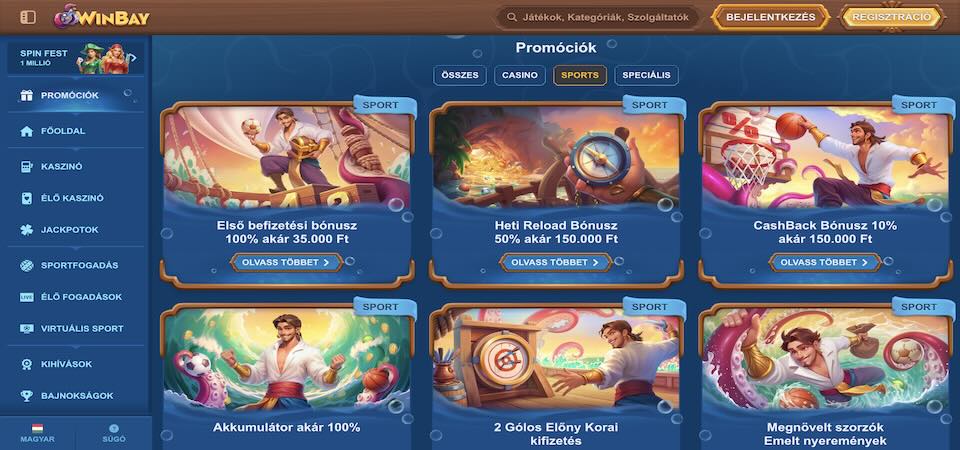 Winbay Bónusz ajánlatok és promóciók
