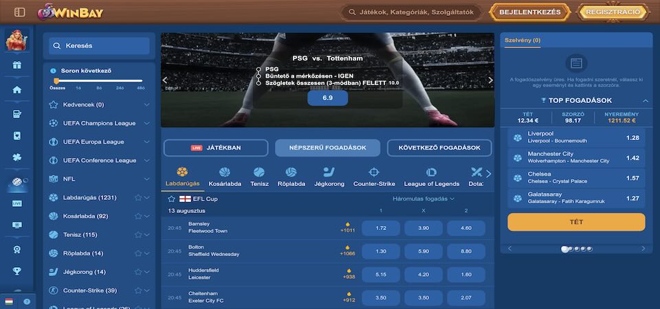 Sportfogadási áttekintés Winbay